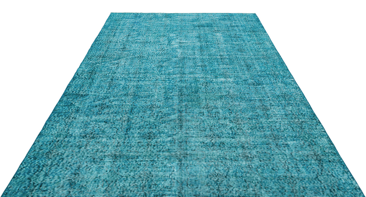 Turquoise  Over Dyed Vintage Rug 6&#39;9&#39;&#39; x 9&#39;6&#39;&#39; ft 205 x 290 cm