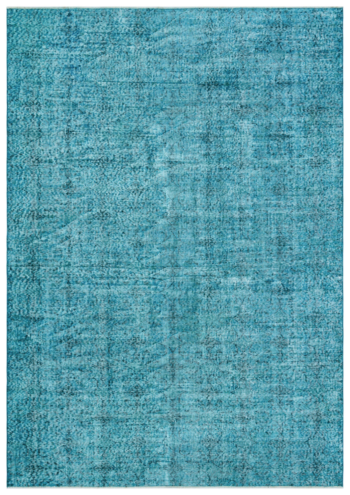Turquoise  Over Dyed Vintage Rug 6&#39;9&#39;&#39; x 9&#39;6&#39;&#39; ft 205 x 290 cm