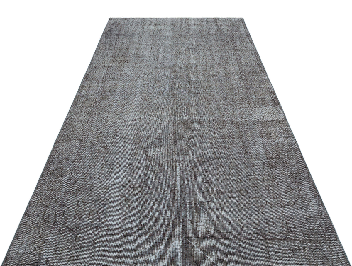 Gray Over Dyed Vintage Rug 4&#39;9&#39;&#39; x 9&#39;0&#39;&#39; ft 145 x 275 cm