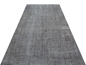 Gray Over Dyed Vintage Rug 4'9'' x 9'0'' ft 145 x 275 cm