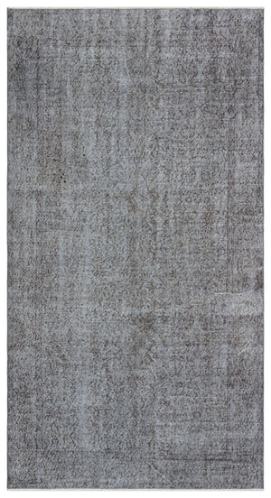 Gray Over Dyed Vintage Rug 4'9'' x 9'0'' ft 145 x 275 cm