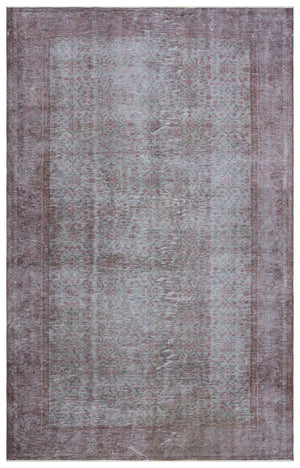 Gray Over Dyed Vintage Rug 5'11'' x 9'5'' ft 181 x 288 cm