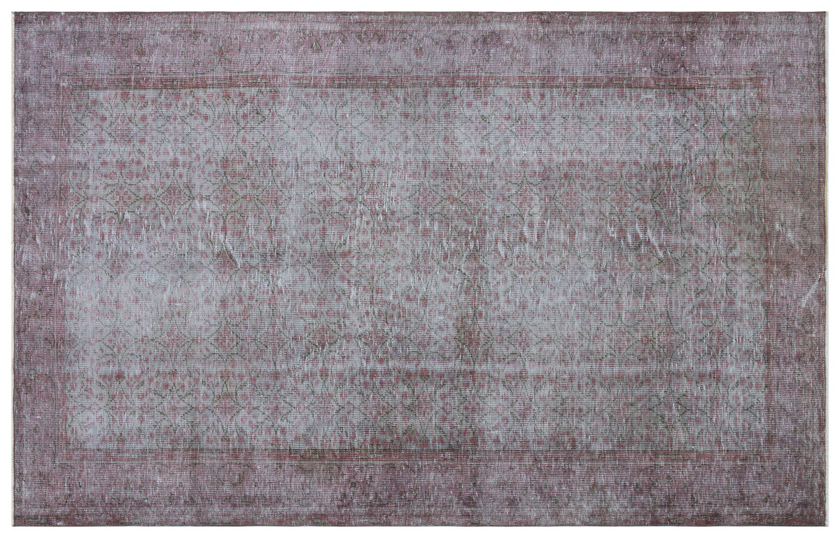 Gray Over Dyed Vintage Rug 5&#39;11&#39;&#39; x 9&#39;5&#39;&#39; ft 181 x 288 cm