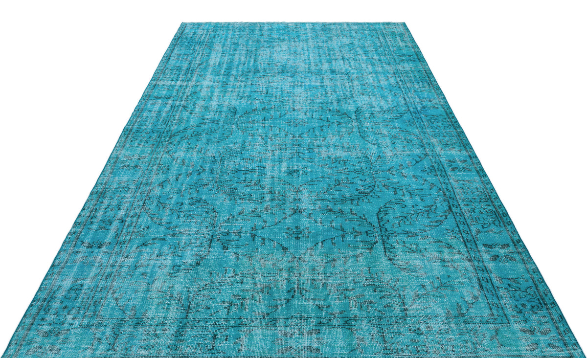 Turquoise  Over Dyed Vintage Rug 6&#39;0&#39;&#39; x 9&#39;6&#39;&#39; ft 183 x 290 cm