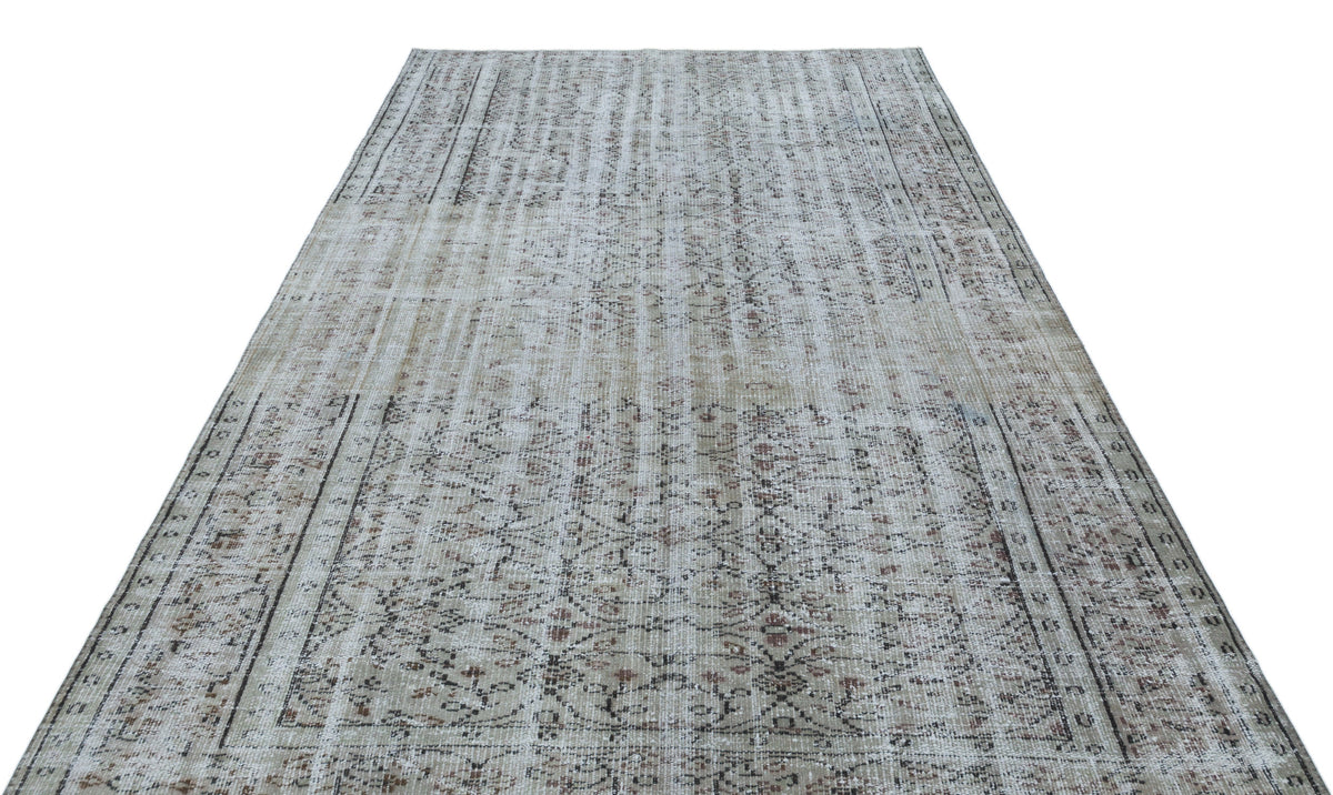 Gray Over Dyed Vintage Rug 5&#39;10&#39;&#39; x 8&#39;6&#39;&#39; ft 178 x 258 cm