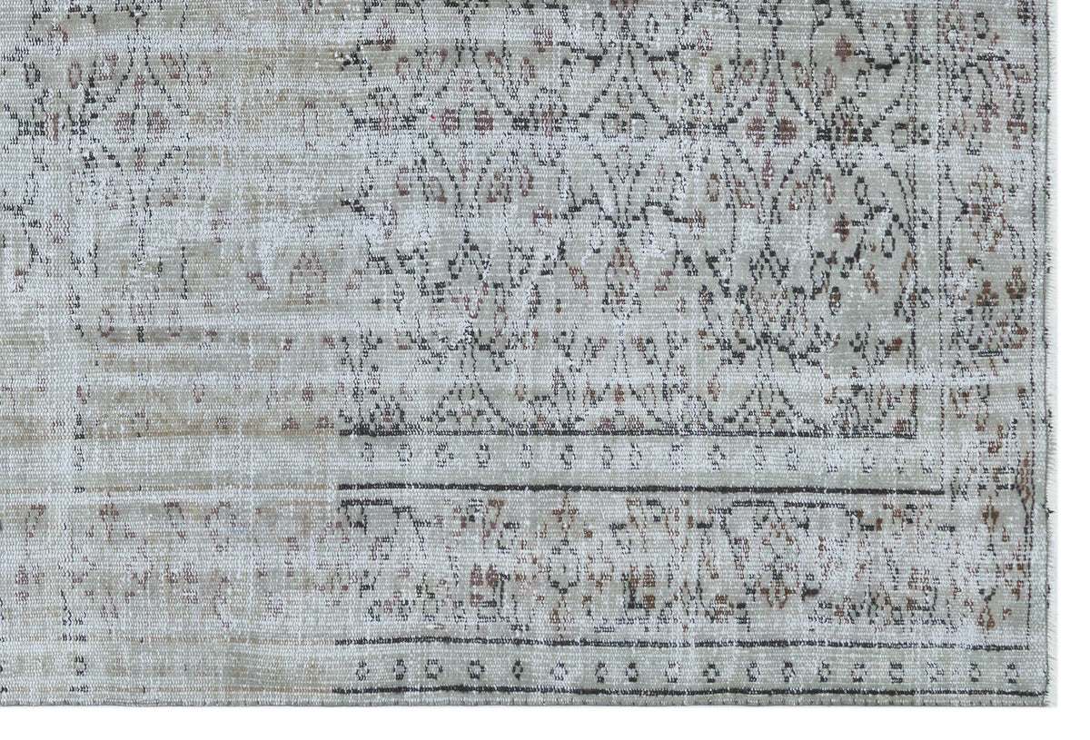 Gray Over Dyed Vintage Rug 5&#39;10&#39;&#39; x 8&#39;6&#39;&#39; ft 178 x 258 cm