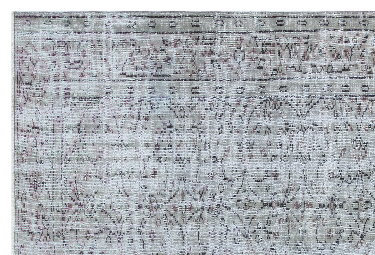 Gray Over Dyed Vintage Rug 5&#39;10&#39;&#39; x 8&#39;6&#39;&#39; ft 178 x 258 cm