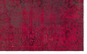 Red Over Dyed Vintage Rug 4'9'' x 7'10'' ft 146 x 238 cm