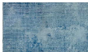 Blue Over Dyed Vintage Rug 5'9'' x 9'9'' ft 175 x 296 cm
