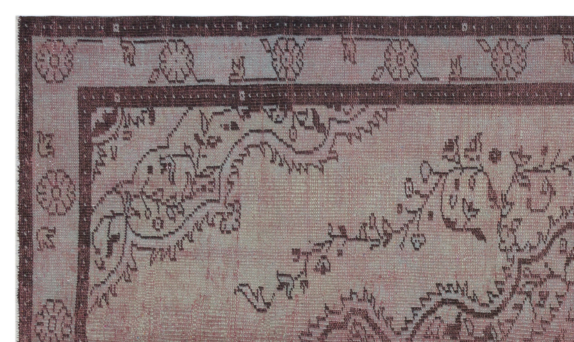 Retro Over Dyed Vintage Rug 5'5'' x 9'3'' ft 164 x 281 cm