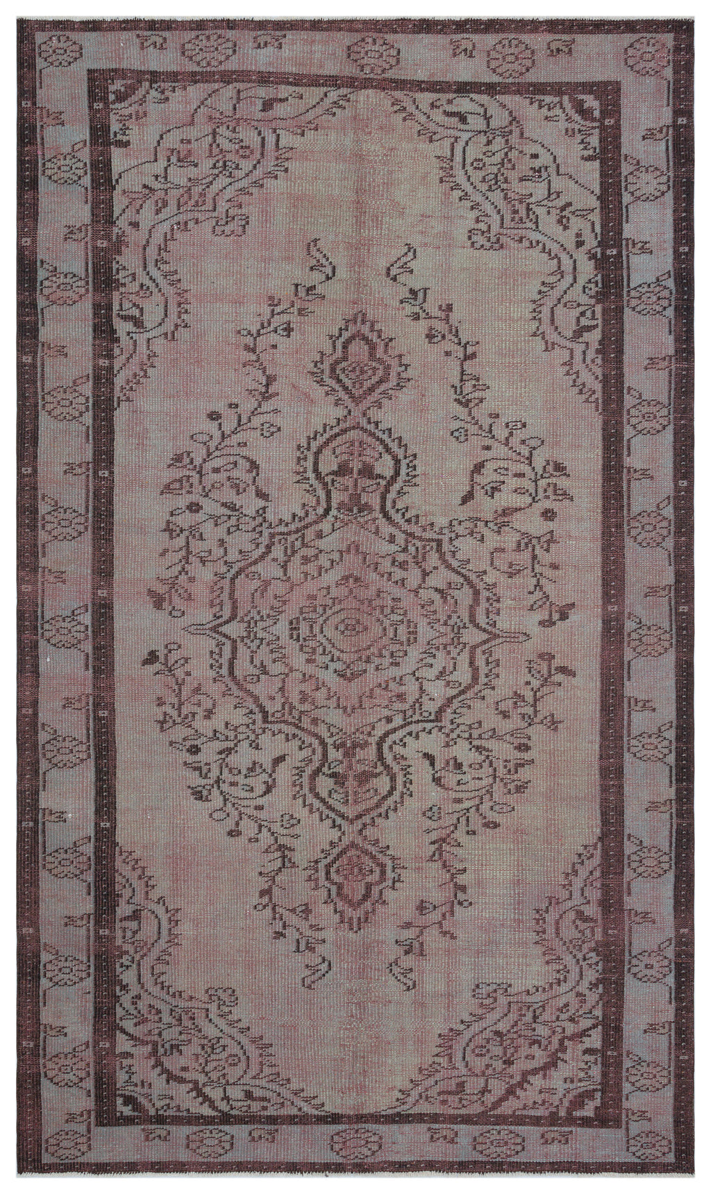 Retro Over Dyed Vintage Rug 5'5'' x 9'3'' ft 164 x 281 cm