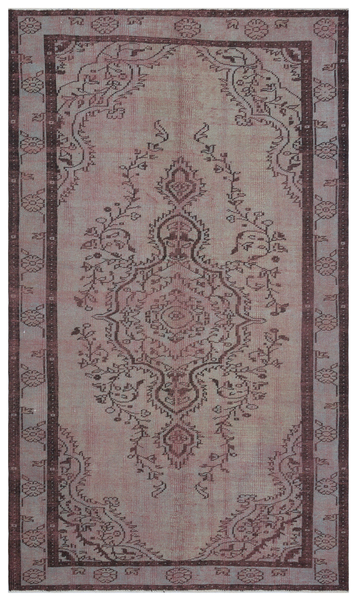 Retro Over Dyed Vintage Rug 5'5'' x 9'3'' ft 164 x 281 cm