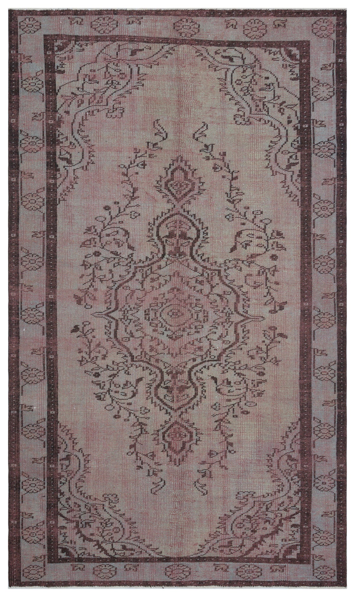 Retro Over Dyed Vintage Rug 5&#39;5&#39;&#39; x 9&#39;3&#39;&#39; ft 164 x 281 cm