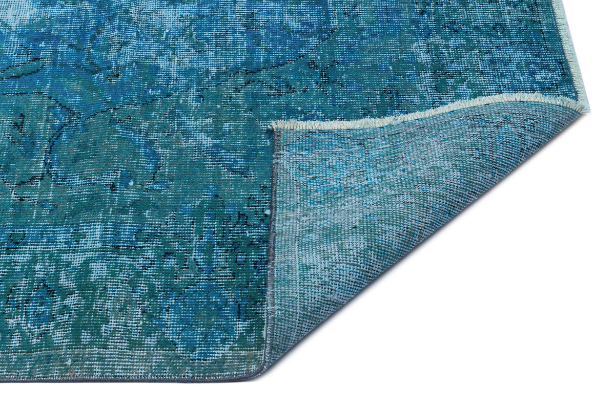 Turquoise  Over Dyed Vintage Rug 5&#39;0&#39;&#39; x 8&#39;5&#39;&#39; ft 153 x 256 cm