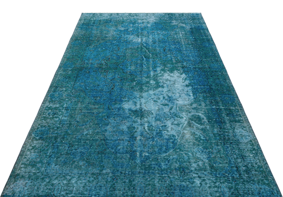 Turquoise  Over Dyed Vintage Rug 5&#39;0&#39;&#39; x 8&#39;5&#39;&#39; ft 153 x 256 cm