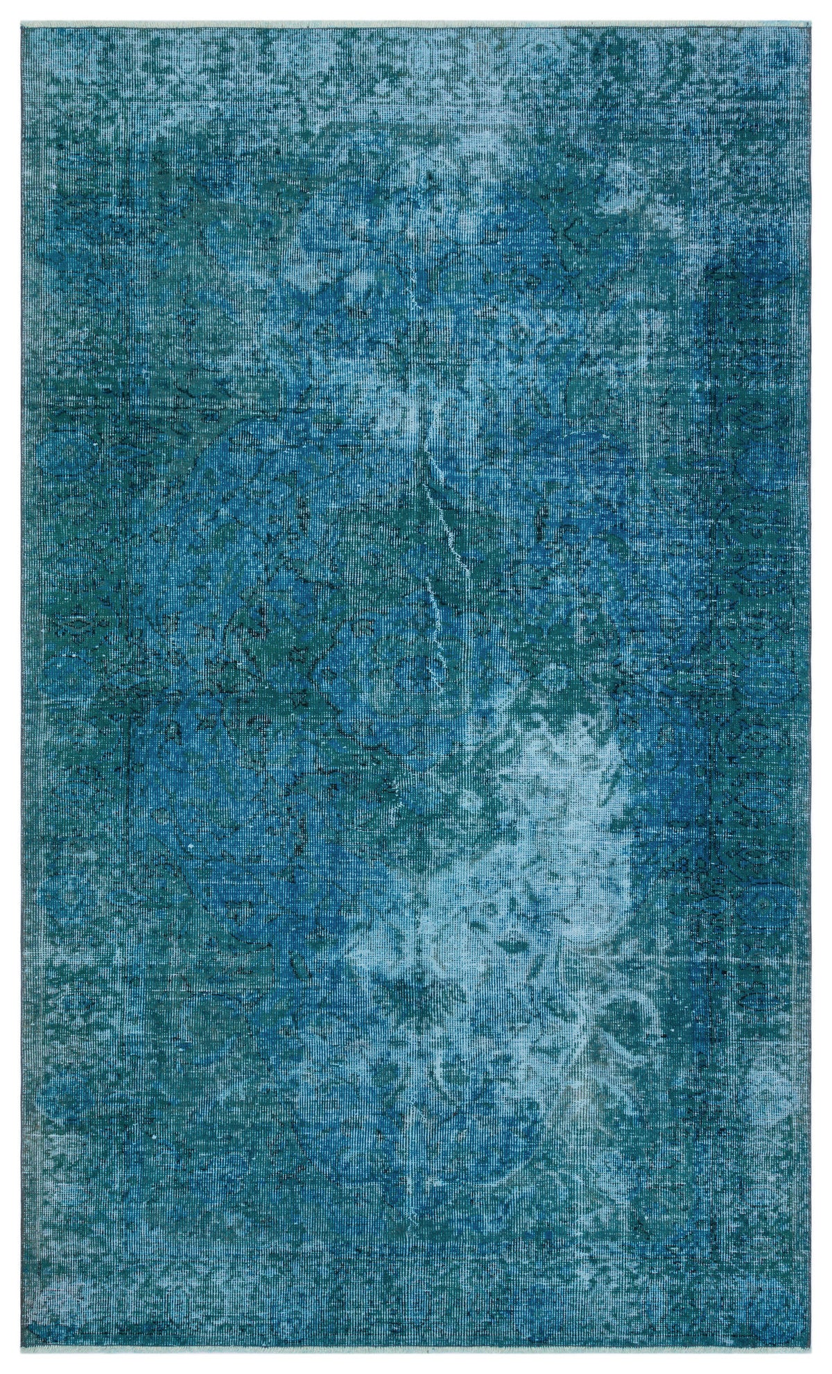 Turquoise  Over Dyed Vintage Rug 5&#39;0&#39;&#39; x 8&#39;5&#39;&#39; ft 153 x 256 cm