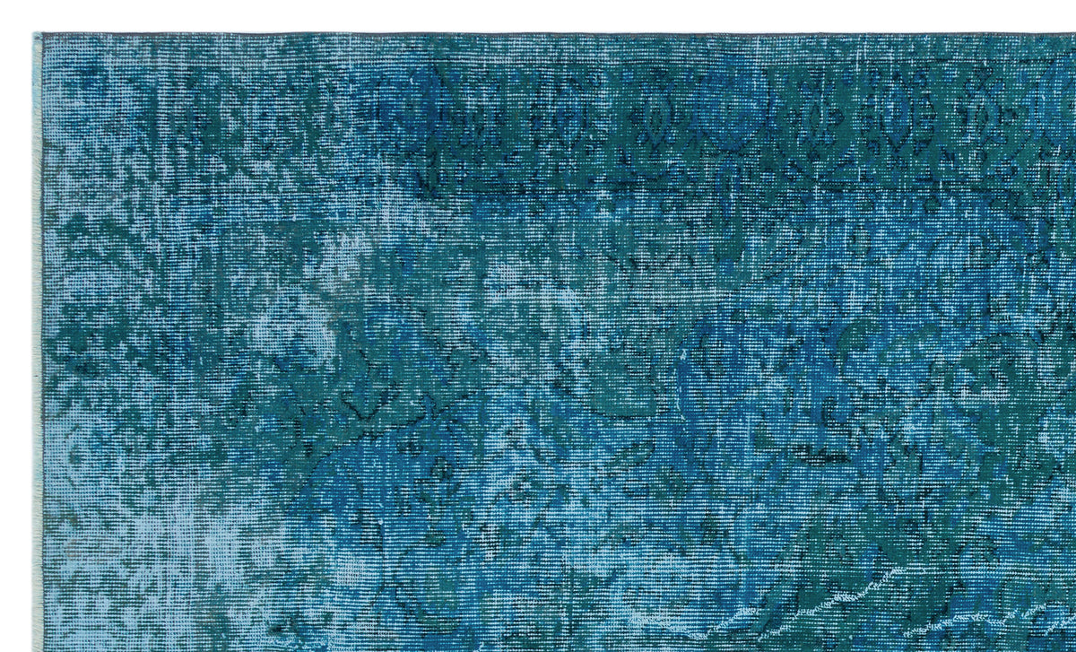 Turquoise  Over Dyed Vintage Rug 5&#39;0&#39;&#39; x 8&#39;5&#39;&#39; ft 153 x 256 cm