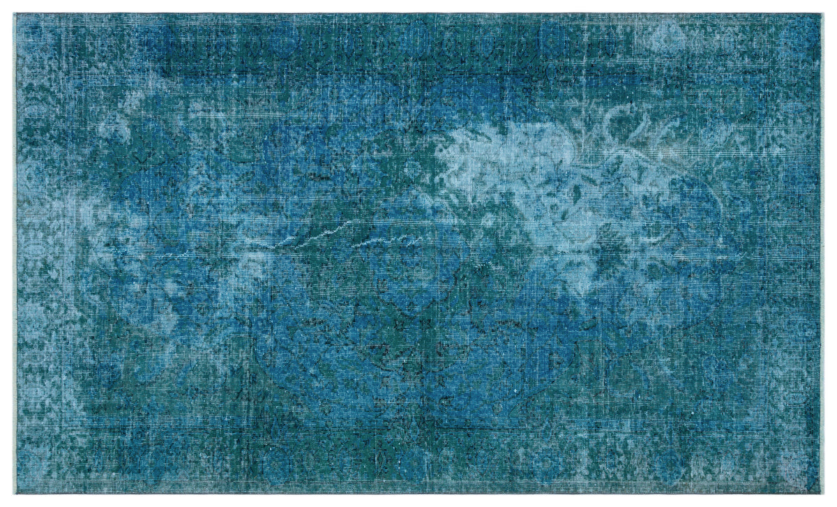 Turquoise  Over Dyed Vintage Rug 5&#39;0&#39;&#39; x 8&#39;5&#39;&#39; ft 153 x 256 cm