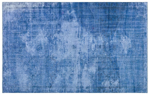 Blue Over Dyed Vintage Rug 5'10'' x 9'1'' ft 177 x 278 cm