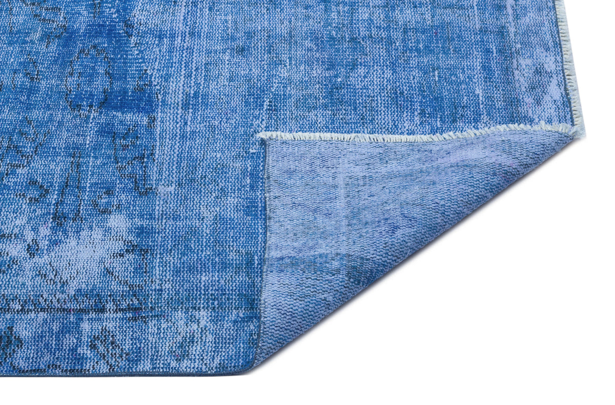 Blue Over Dyed Vintage Rug 5&#39;10&#39;&#39; x 9&#39;1&#39;&#39; ft 177 x 278 cm
