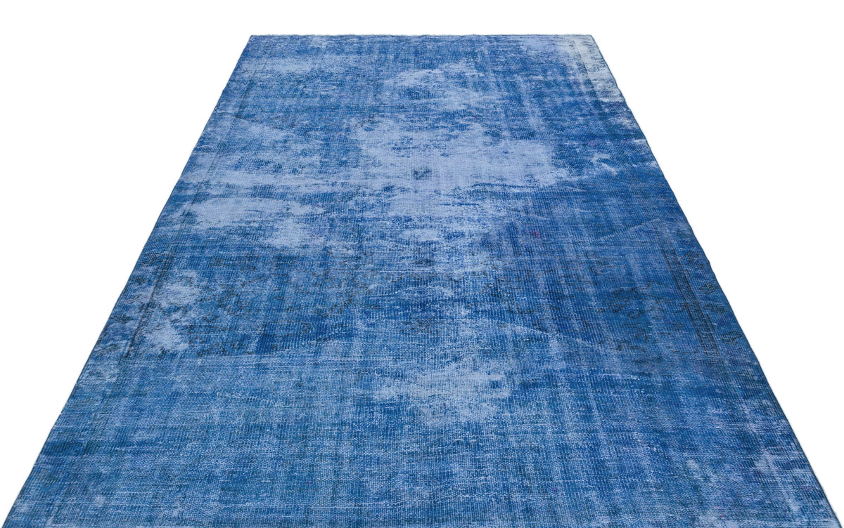 Blue Over Dyed Vintage Rug 5&#39;10&#39;&#39; x 9&#39;1&#39;&#39; ft 177 x 278 cm