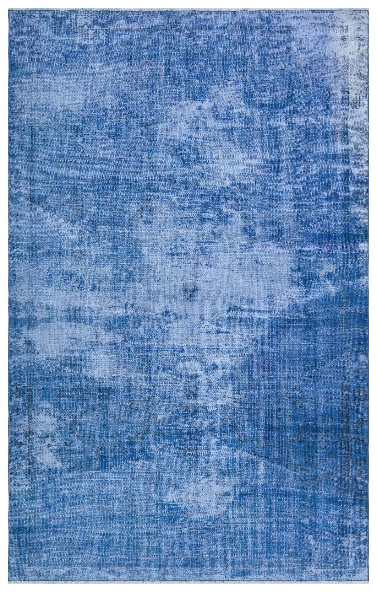 Blue Over Dyed Vintage Rug 5&#39;10&#39;&#39; x 9&#39;1&#39;&#39; ft 177 x 278 cm