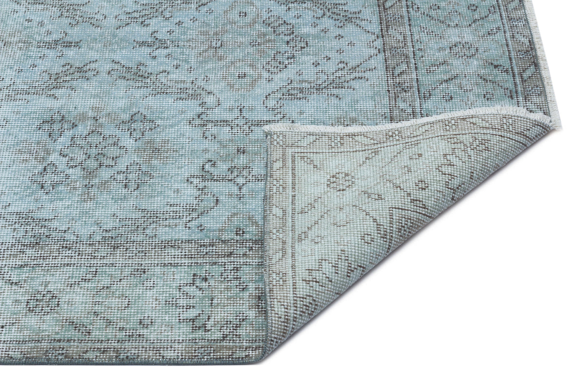 Blue Over Dyed Vintage Rug 5&#39;7&#39;&#39; x 9&#39;7&#39;&#39; ft 171 x 291 cm