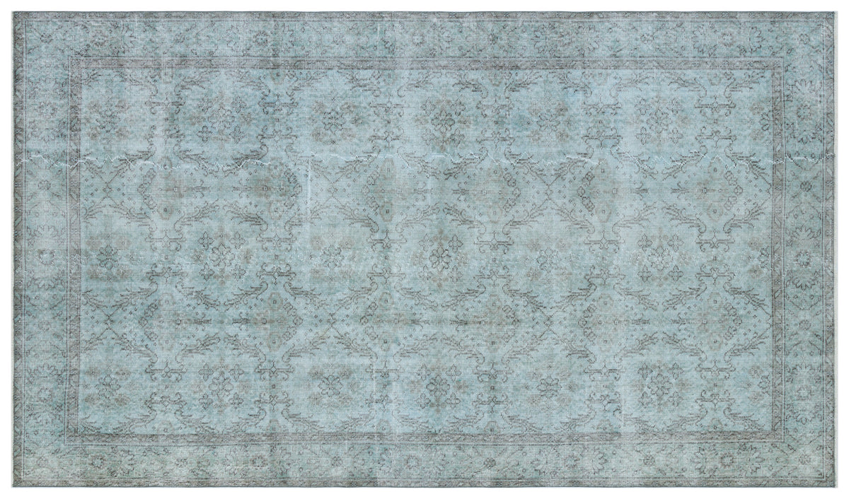 Blue Over Dyed Vintage Rug 5&#39;7&#39;&#39; x 9&#39;7&#39;&#39; ft 171 x 291 cm