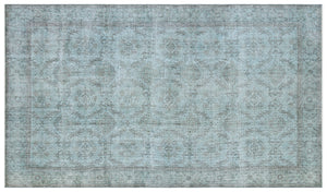 Blue Over Dyed Vintage Rug 5'7'' x 9'7'' ft 171 x 291 cm