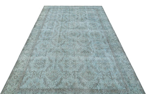 Blue Over Dyed Vintage Rug 5'7'' x 9'7'' ft 171 x 291 cm