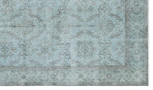 Blue Over Dyed Vintage Rug 5'7'' x 9'7'' ft 171 x 291 cm