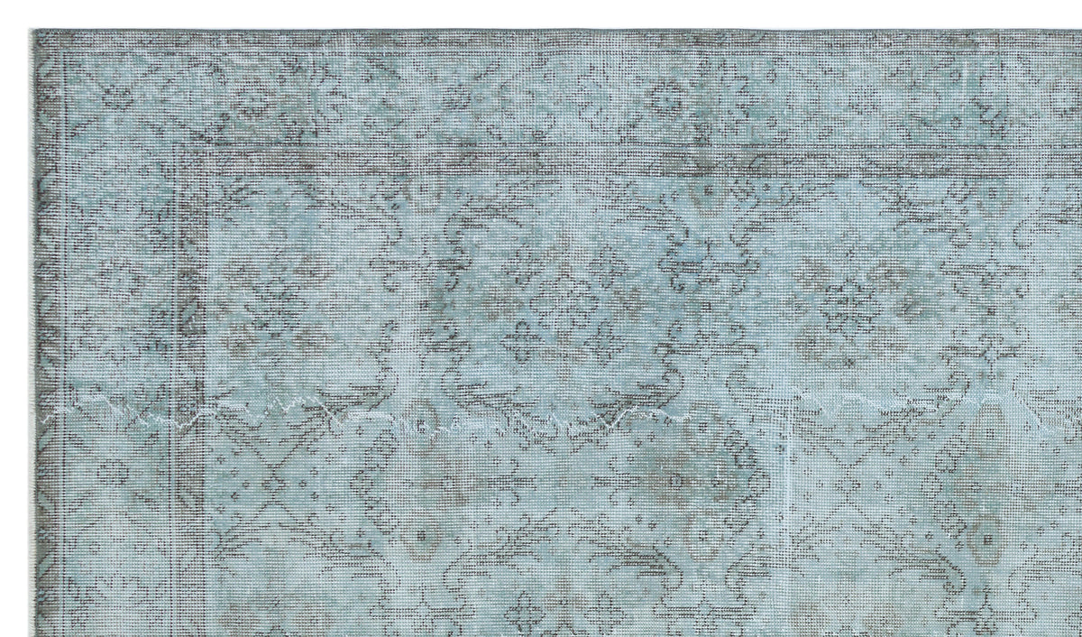 Blue Over Dyed Vintage Rug 5&#39;7&#39;&#39; x 9&#39;7&#39;&#39; ft 171 x 291 cm