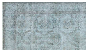 Blue Over Dyed Vintage Rug 5'7'' x 9'7'' ft 171 x 291 cm