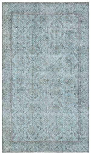 Blue Over Dyed Vintage Rug 5'7'' x 9'7'' ft 171 x 291 cm