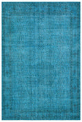 Turquoise  Over Dyed Vintage Rug 6'11'' x 10'4'' ft 210 x 315 cm
