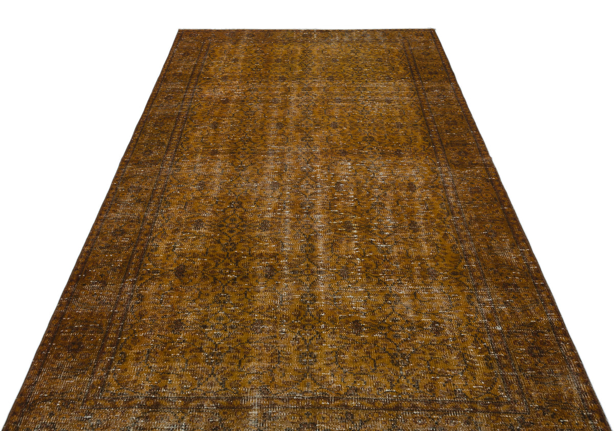 Brown Over Dyed Vintage Rug 5&#39;0&#39;&#39; x 8&#39;8&#39;&#39; ft 153 x 265 cm