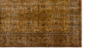 Brown Over Dyed Vintage Rug 5'0'' x 8'8'' ft 153 x 265 cm