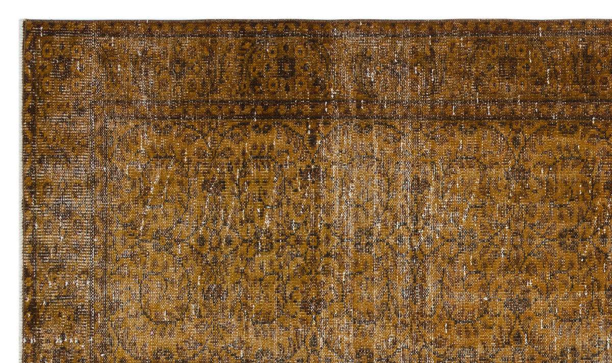 Brown Over Dyed Vintage Rug 5&#39;0&#39;&#39; x 8&#39;8&#39;&#39; ft 153 x 265 cm