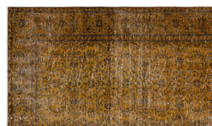 Brown Over Dyed Vintage Rug 5'0'' x 8'8'' ft 153 x 265 cm