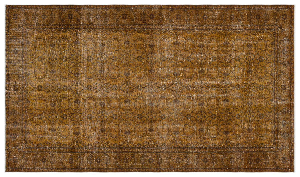 Brown Over Dyed Vintage Rug 5&#39;0&#39;&#39; x 8&#39;8&#39;&#39; ft 153 x 265 cm