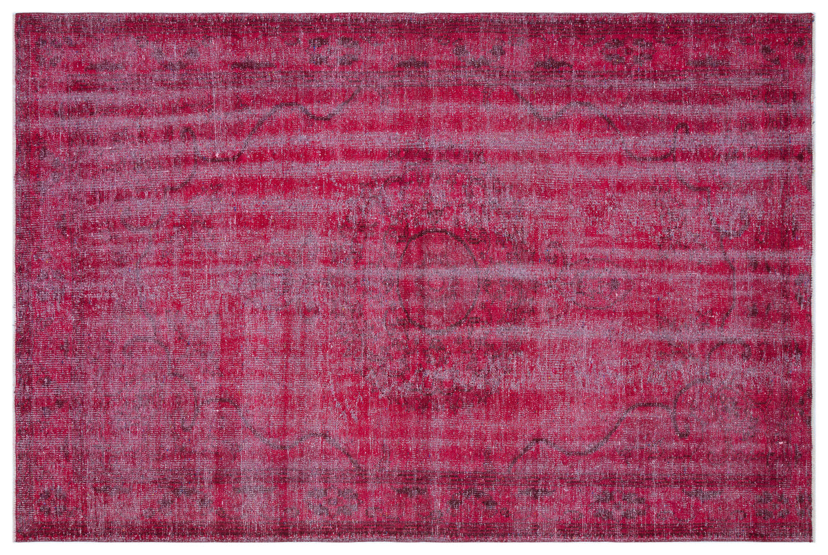Fuchsia Over Dyed Vintage Rug 5&#39;9&#39;&#39; x 8&#39;11&#39;&#39; ft 176 x 273 cm