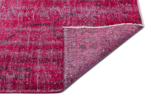 Fuchsia Over Dyed Vintage Rug 5'9'' x 8'11'' ft 176 x 273 cm