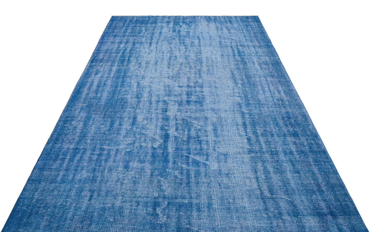 Blue Over Dyed Vintage Rug 5&#39;9&#39;&#39; x 9&#39;4&#39;&#39; ft 175 x 285 cm