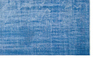 Blue Over Dyed Vintage Rug 5'9'' x 9'4'' ft 175 x 285 cm