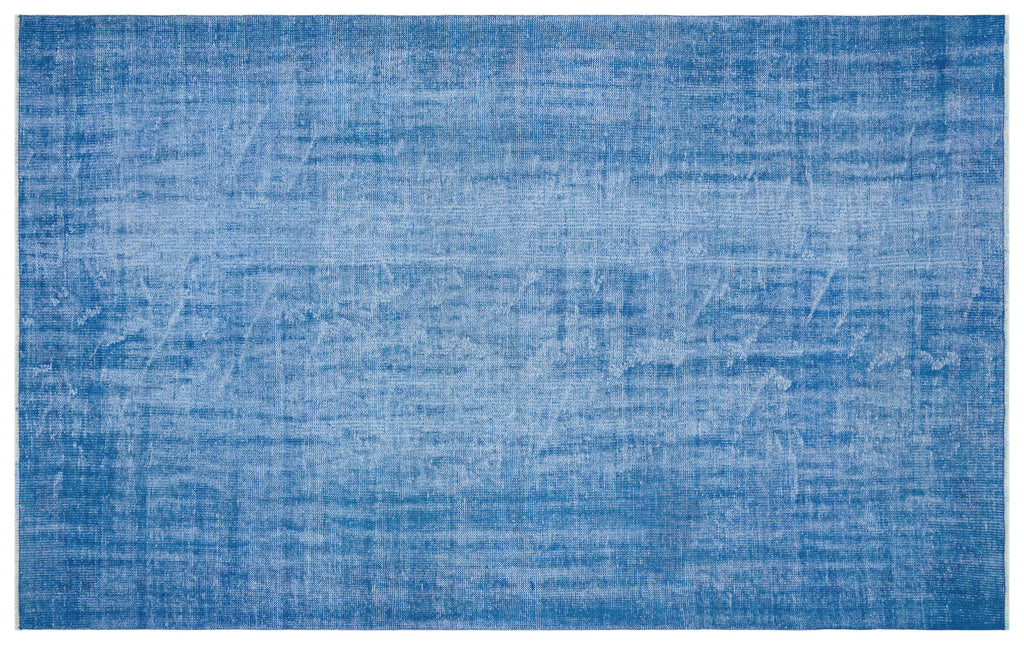 Blue Over Dyed Vintage Rug 5'9'' x 9'4'' ft 175 x 285 cm