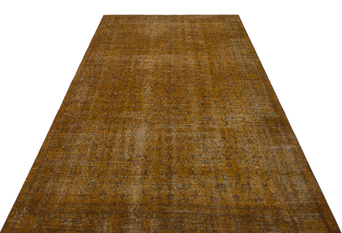Brown Over Dyed Vintage Rug 5&#39;3&#39;&#39; x 9&#39;4&#39;&#39; ft 161 x 285 cm