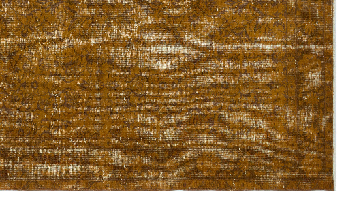 Brown Over Dyed Vintage Rug 5&#39;3&#39;&#39; x 9&#39;4&#39;&#39; ft 161 x 285 cm