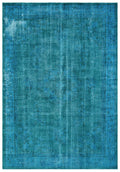 Turquoise  Over Dyed Vintage Rug 6'10'' x 9'10'' ft 208 x 300 cm