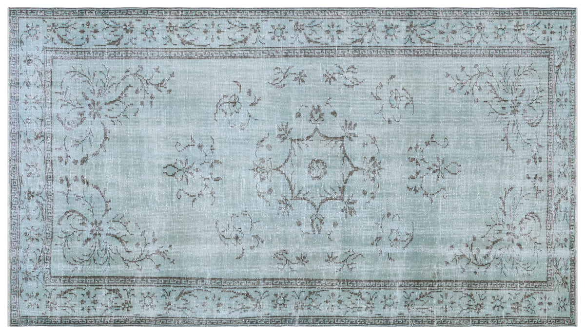 Blue Over Dyed Vintage Rug 5&#39;9&#39;&#39; x 10&#39;2&#39;&#39; ft 175 x 310 cm