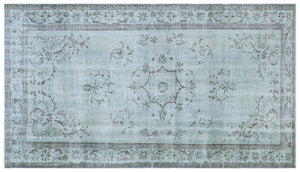 Blue Over Dyed Vintage Rug 5'9'' x 10'2'' ft 175 x 310 cm